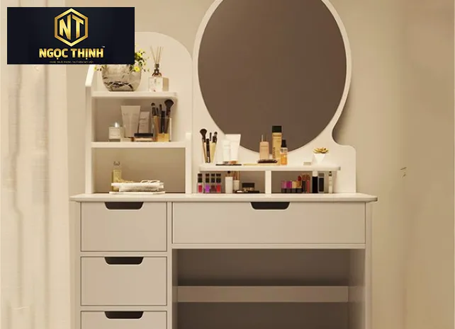 BÀN TRANG ĐIỂM CÓ GƯƠNG BẰNG VÁN GỖ CÔNG NGHIỆP GIÁ TỐT